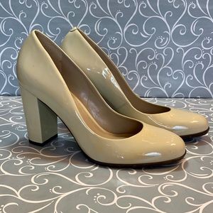 NWOT Talbots Taupe Patent Leather with 3.5” heel